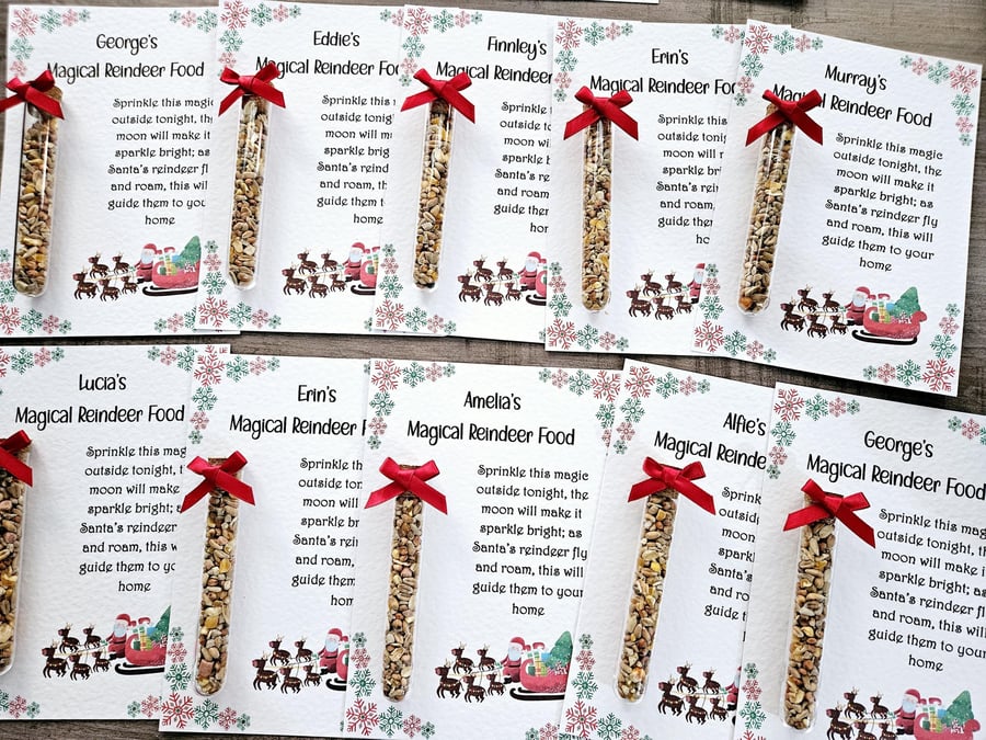 Personalised Reindeer Food Stocking Filler Christmas Eve 2025 Animal and Wildlif