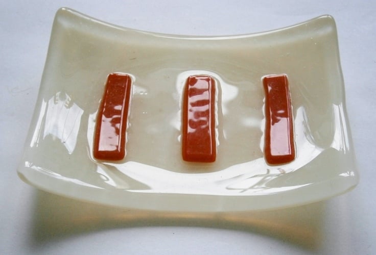 Fused glass soap dish 