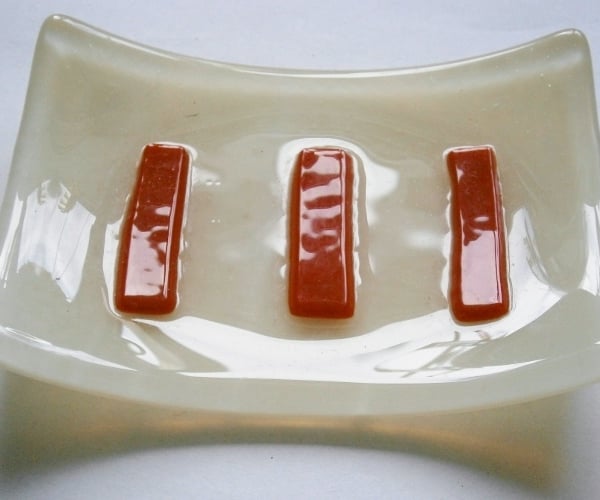 Fused glass soap dish 