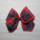 Fraser Red Tartan Hair Bow Clip In Accessory 