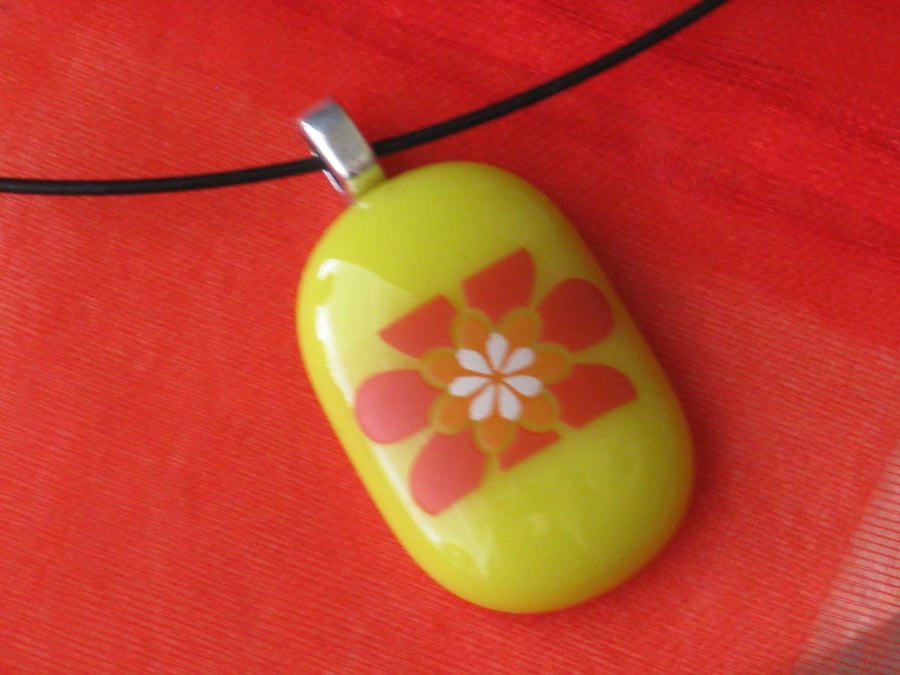 Fused Glass Pendant Necklace