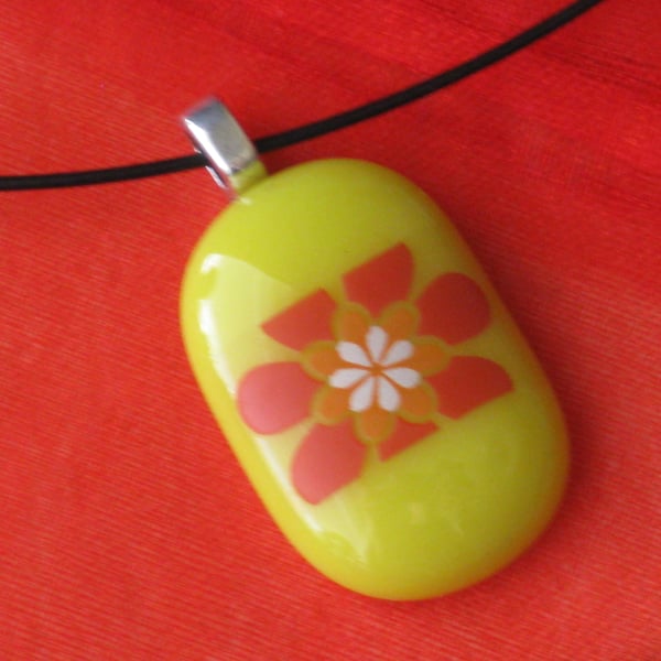 Fused Glass Pendant Necklace