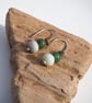 Earrings, silver green moss agate, amazonite drop earrings. - Image 4