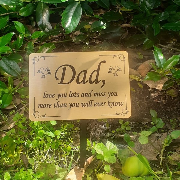 Personalised memorial marker grave plaque grave ornament Memory Garden Plaque