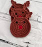 Cute Reindeer Crochet Coasters, Novelty Rudolph Christmas Table Decor - Image 4
