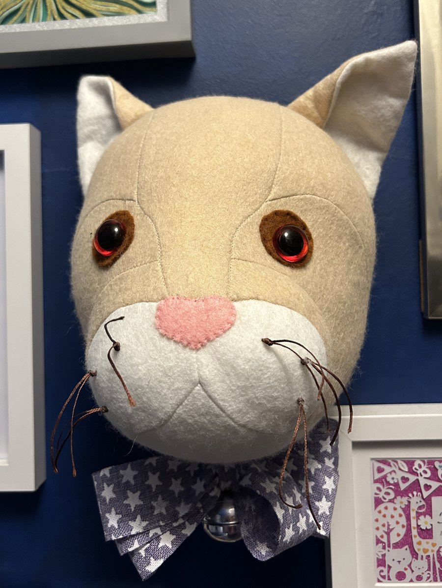 Faux Taxidermy Cat Head Wall Mounted Sir Bobbington ideal birthday gift