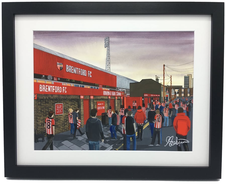 Brentford. Framed & Unframed Fine Art Print, Football Club FC Retro Stadium Gift