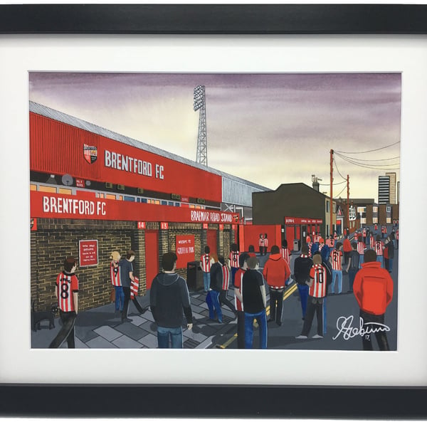 Brentford. Framed & Unframed Fine Art Print, Football Club FC Retro Stadium Gift