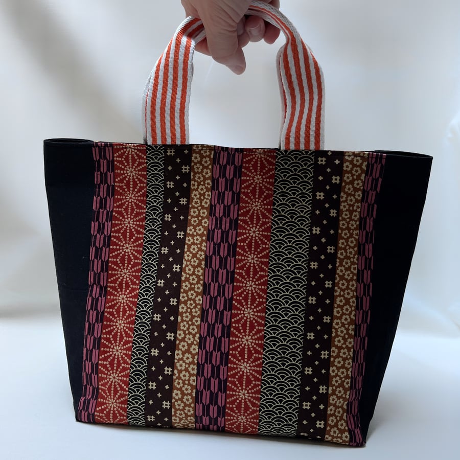Tote Bag Japanese Fabric and Patterns Orange an... - Folksy