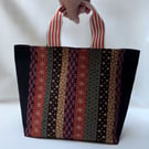 Tote Bag Japanese Fabric and Patterns Orange and Brown