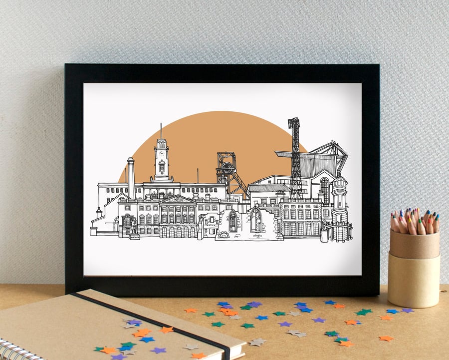 Barnsley Skyline Art Print