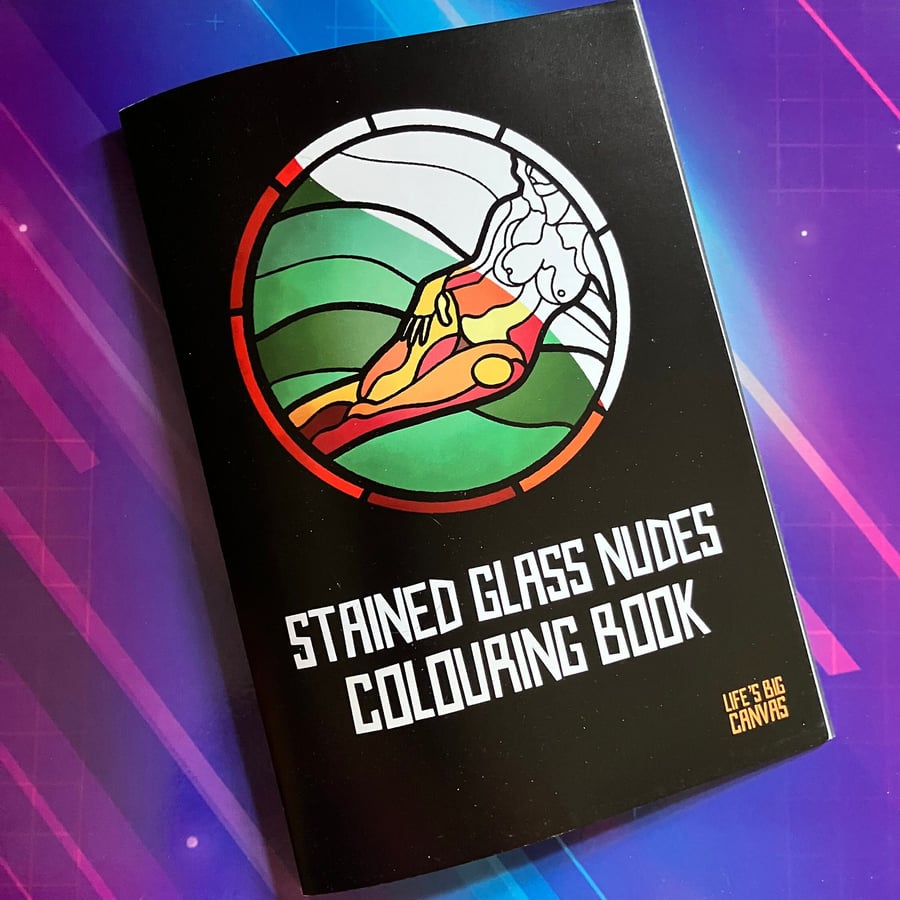 Stained glass nudes colouring book - 10 pages to colour plus art