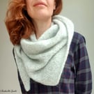 Hand knitted shawl, Alpaca knit shawl, Winter wool scarf, Unisex knit bandana