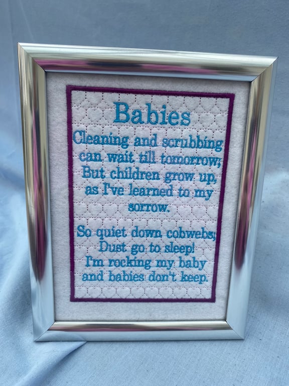 Gift for New Parents, A Poem for New Mum, Dad, Good Advice in a Picture Frame.