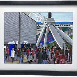 Huddersfield Giants, John Smiths Stadium, Framed Rugby Art Print.