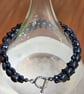 Metallic cube and micro crystal design bracelet - Black and Blue