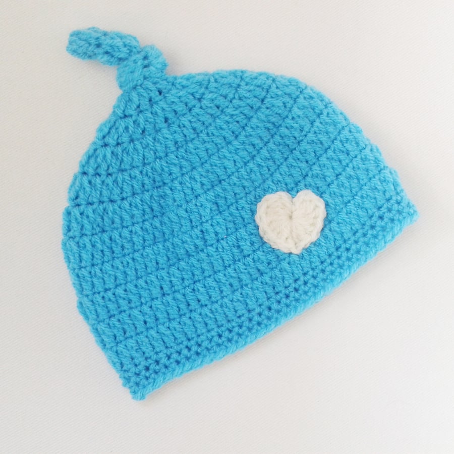 Newborn 0-3 months blue baby hat,  gift & photo prop