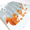 Winter Squirrel Christmas Gift Tags - pack of Four tags