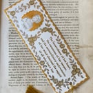 Jane Austen Epitaph Handmade Bookmark