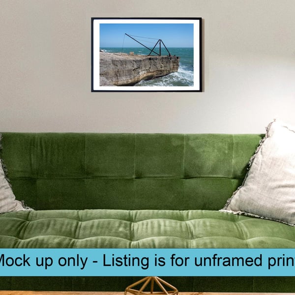 Rusty Crane at Portland Bill Print – Dorset Coastal Photography