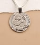 Panda Engraved Sterling Silver Coin Necklace - Image 1