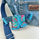 Mini denim jacket keyring - Bohemian style 