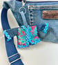 Mini denim jacket keyring - Bohemian style 