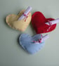Sewing kit make 3 cute felt pocket hearts - Image 3