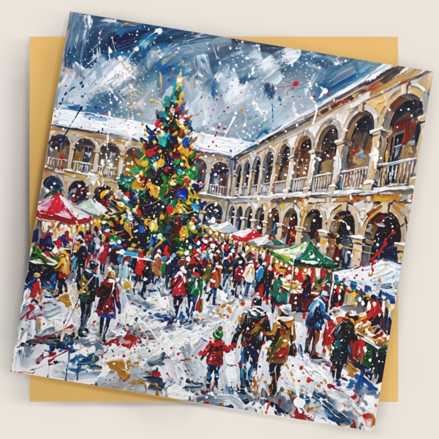 Halifax Piece Hall – Premium Festive Greeting Card