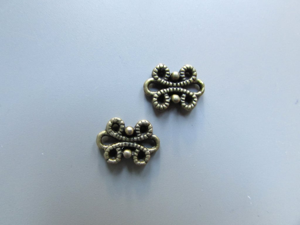 Bronze connector Jewellery Charm Steampunk x 2