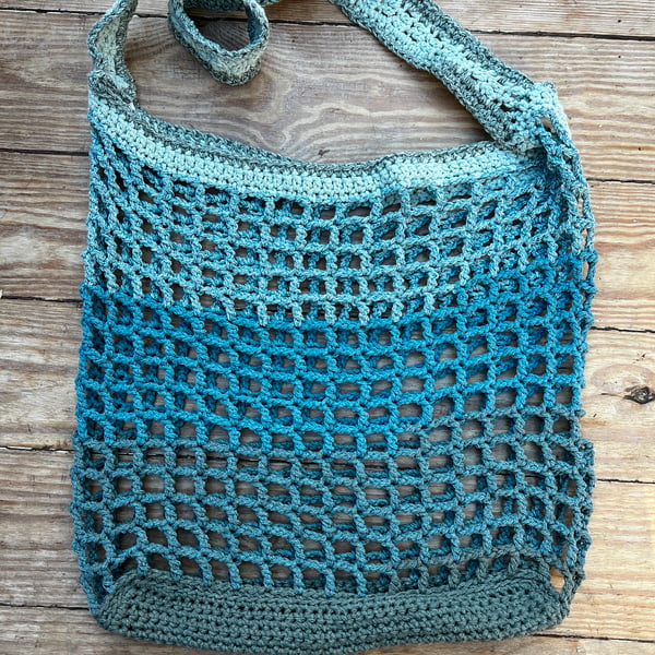 Handmade Crochet Beach Bag - Stormy Skies 