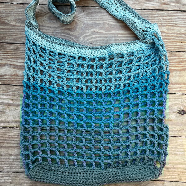Handmade Crochet Beach Bag - Stormy Skies 