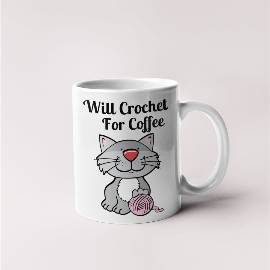 Crochet For Coffee Cute Cat With Yarn Mug Design Gift Idea For Grandma's Nan's 