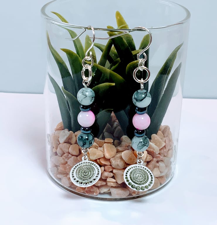 Dangle Bead Earrings.