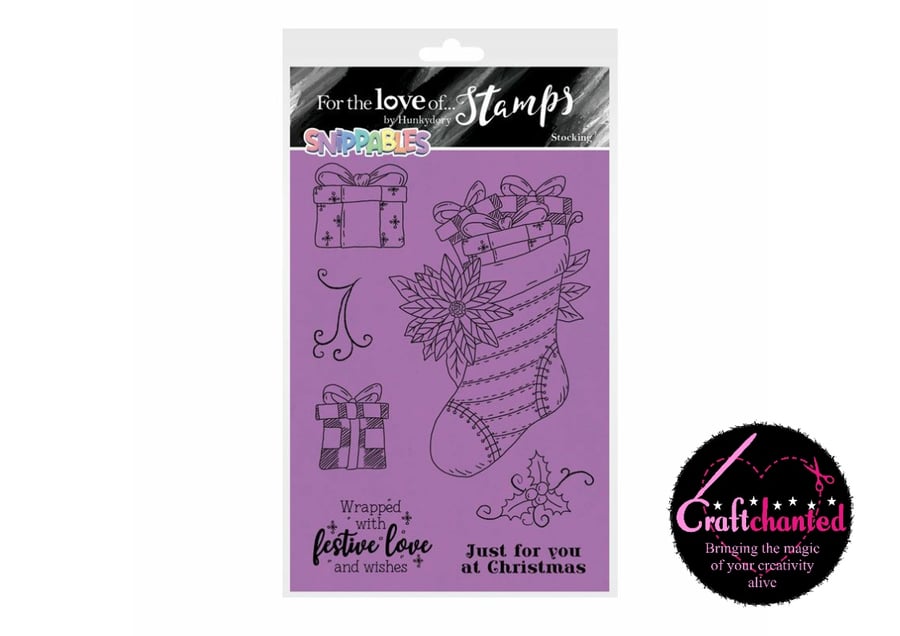 Hunkydory For The Love Of Stamps Snippables Christmas Cheer Stocking Stamp Set