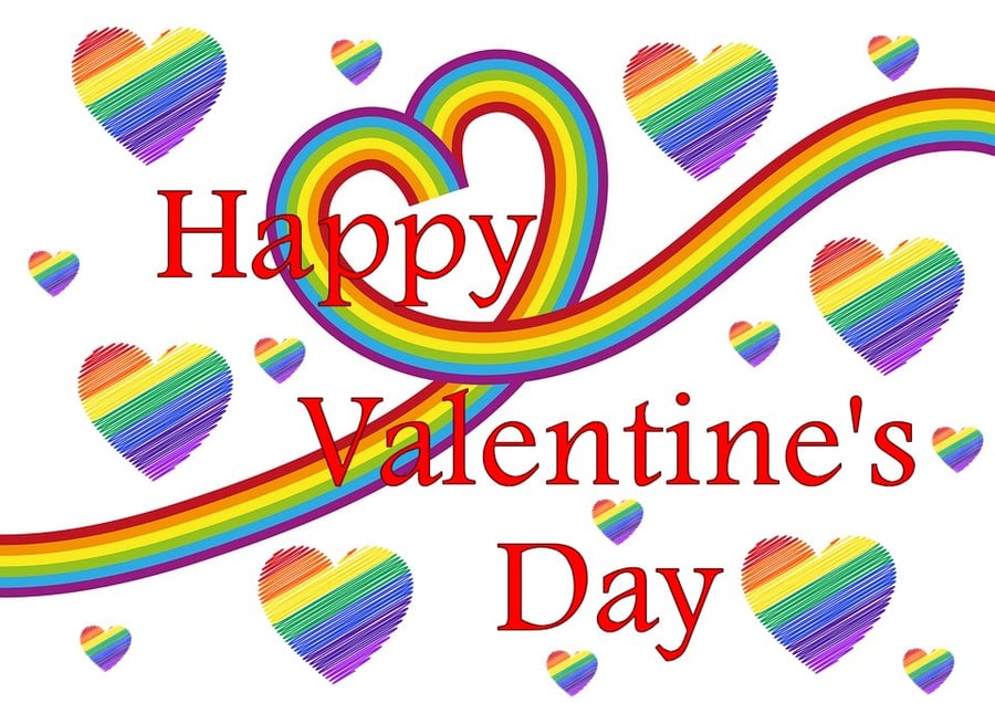 Valentine's Day Card Rainbow Pride A5