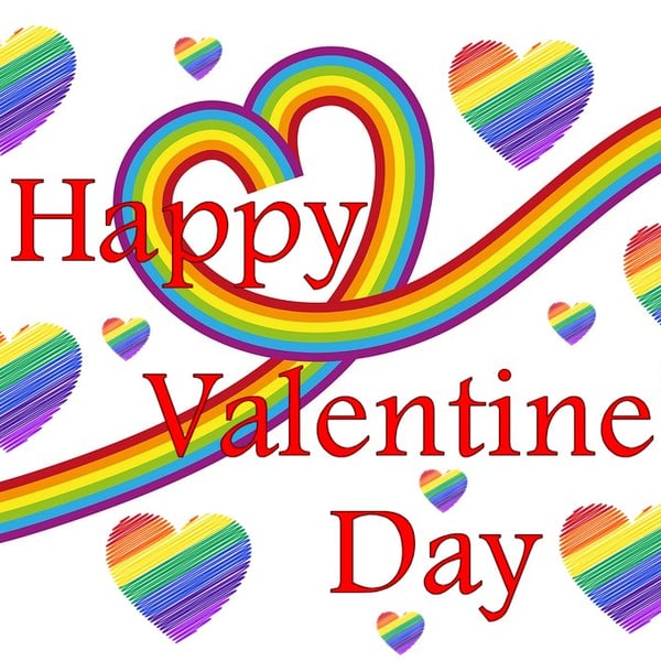 Valentine's Day Card Rainbow Pride A5
