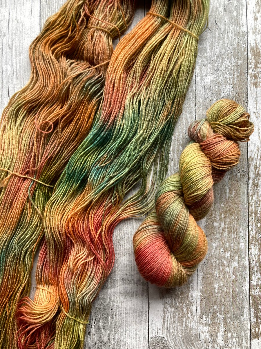 Hand dyed yarn 4 ply Polwarth 100g Mapleforest