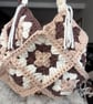 Hand made bespoke boho style crochet tote bag, lovingly crafted in uk