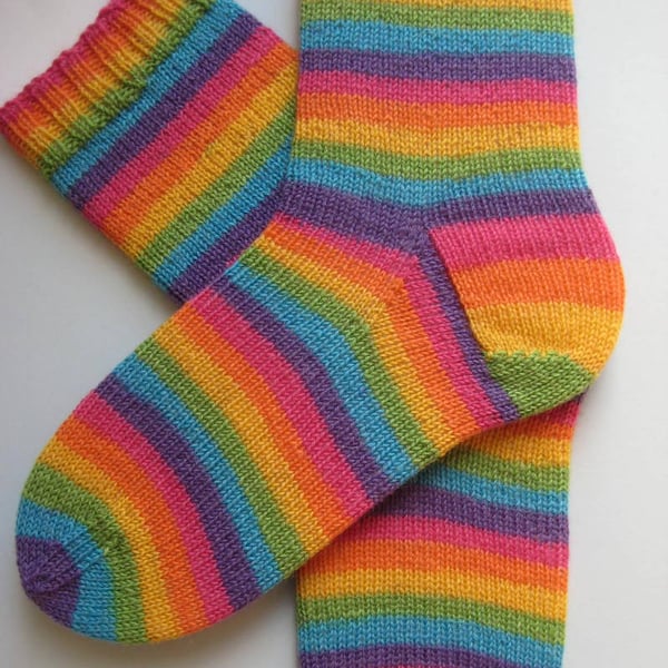 hand knit womens wool socks UK 5-7