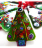 Christmas Tree Fused Glass Hanging Decoration 9cm Dichroic  - Image 4