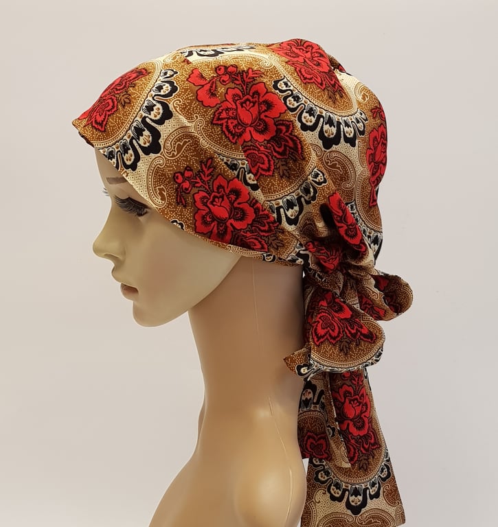 Chemo head scarf for women, full head covering, alopecia hair loss head wear