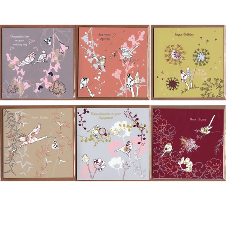 Pack of 6 special occasion cards