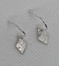 Pure silver, diamond shaped earrings with a starry pattern  - Image 2