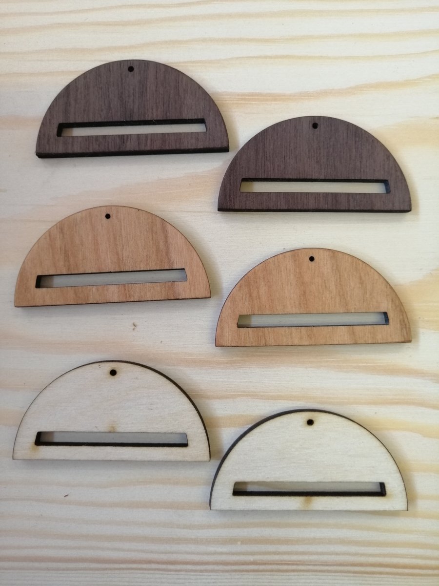 Semi Circle Birch Wood Macrame Blanks. Unfinished Earring Blanks.