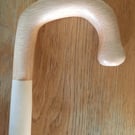 Handmade Crook - Polished Beech on Stripped Hazel - Scottish Hiking Stick D4