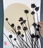 Garden Chives, ink shadow painting, original artwork, handmade paper, signed