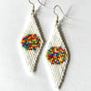 Diamond Moon Beadwoven Earrings 