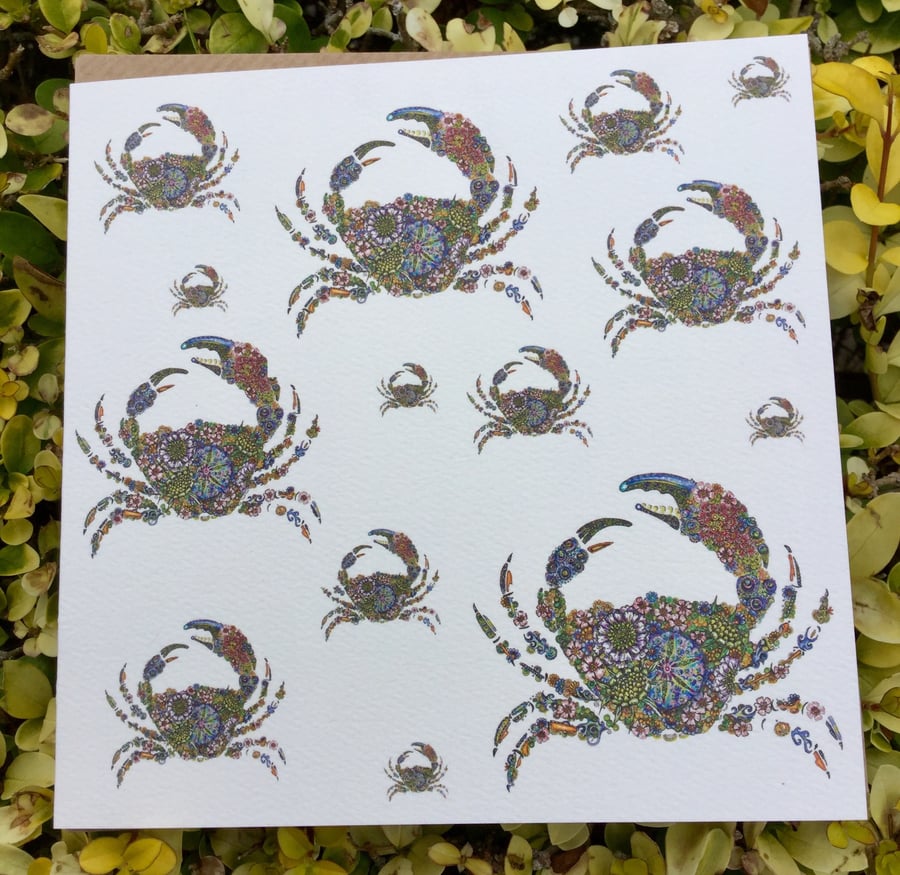 Coastal Britain Multiple Crabs Blank Card