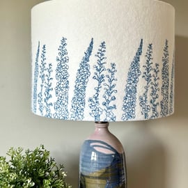 Delphinium Embroidered Lampshade